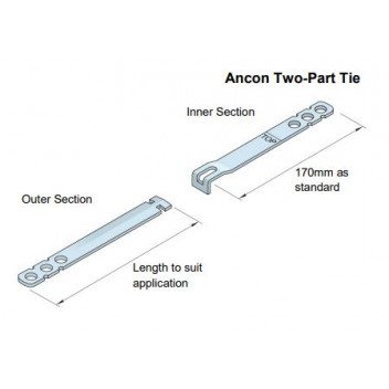 ANCON 2PT250CAV Two Part Cavity Wall Tie 250mm Cavity